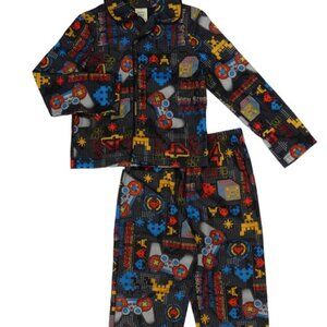 Faded Glory Boys' Button Pajama - Gamer, X-Small - NEW
